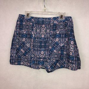 Pink Republic Pink/Blue Geometric Envelope Skort M